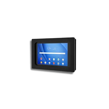 Imagem de TABcare Gabinete VESA de acrílico antirroubo para Galaxy TAB A9 8.7 com kit de montagem de parede gratuito e cabo USB C de ângulo de 90 graus (TAB A9, preto)