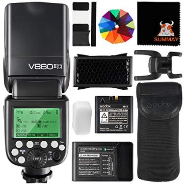 Imagem de GODOX Flash de câmera V860II-C Speedlite para câmera Canon 2.4G sem fio E-TTL 1/8000s sincronização de alta velocidade GN60 Speedlight fotografia