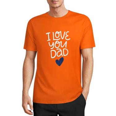 Imagem de CHAIKEN&CAPONE Camiseta moderna para pai, masculina, gola drapeada, manga curta, algodão, Estilo laranja médio, 3G