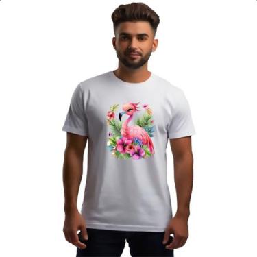 Imagem de Camiseta Unissex Flamingo Na Flor - Alearts
