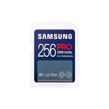 Imagem de Samsung Cartão de memória PRO Ultimate Full Size 256GB SDXC, até 200 MB/s, 4K UHD, UHS-I, C10, U3, V30, A2, para DSLR, câmeras sem espelho, PCs, MB-SY256S/AM