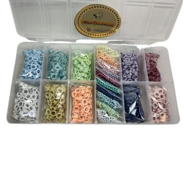 Imagem de Caixa Organizadora Com Ihós Aluminio nº54 1000un + Tag Correntinha 100 Unidades Encadernação Scrapbook Artesanato Brinde