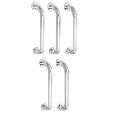 Imagem de Alça de Apoio 30cm Barra Inox Kit 5 Unidades Idoso Cadeirante Deficiente Banheiro Box Acessibilidade Segurança Suporte