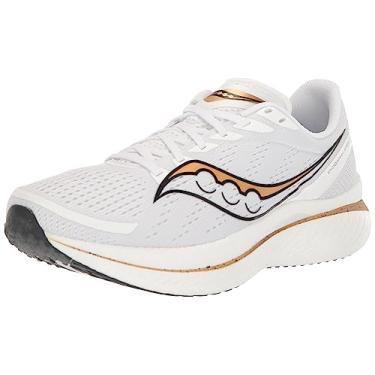 Imagem de Saucony Tênis de corrida masculino Endorphin Speed 3, Branco/Ouro, 47