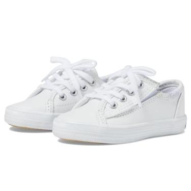 Imagem de Keds Tênis feminino Kickstart Jr. (bebê/criança pequena), Couro branco, 5 Little Kid