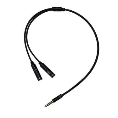 Imagem de Cabo P3 Macho Para 2 P2 Fêmea Fone e Microfone Y Celular MXT