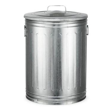 Imagem de Lixeira grande 100 litros aço galvanizado lixeira americana - Loja Bor