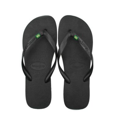 Imagem de Chinelo Havaianas Bandeira Brasil Masculino Preto, Preto, 41