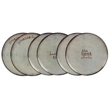 Imagem de Kit Jogo 6 Pratos Rasos Porcelana Tramontina Churrasco Rustic 28cm
