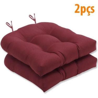 Imagem de Almofada Para Assento Futton Solid 40x40cm Bordô 2Pçs - FASTLAR