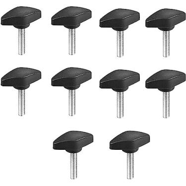 Imagem de Boxonly Puxador de aperto Puxadores de parafuso para tornos equipamentos mecânicos instrumentos e equipamentos industriais Puxador de aperto rosqueado em forma de T M6 x 30 mm 10 peças