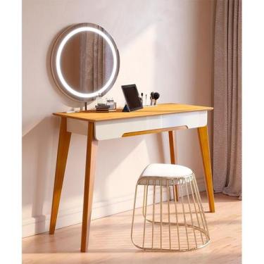 Imagem de Penteadeira Ambiente Jazz Off White Nature com Led - Imcal