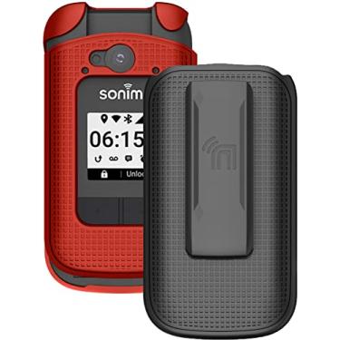 Imagem de Capa com clipe para telefone flip Sonim XP3 Plus, capa rígida Nakedcellphone fina e [giratório/catraca] combo de suporte para cinto e quadril para T-Mobile/Verizon XP3plus XP3900 - Vermelho
