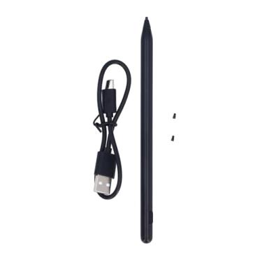 Imagem de Caneta Stylus Carregamento Modo Duplo, Preta Anti Falsa Carga Rápida Toque Caneta Magnética Carregamento Com Ponta Substituível 1,5 Mm, Caneta Stylus Sem Atraso para IOS