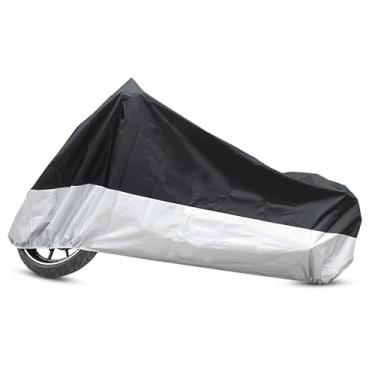 Imagem de Partuto Capa protetora de chuva L 190T para motocicleta preta + prata 218 cm para substituição Yamaha