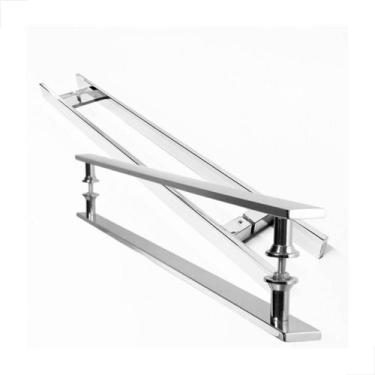 Imagem de Puxador Inox Barra Chata 30cm Porta de Vidro/Madeira Polido - Fast Vid