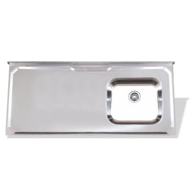 Imagem de Pia De Inox 1,20 X 0,53 Lisa Cuba Deslocada Para Direita