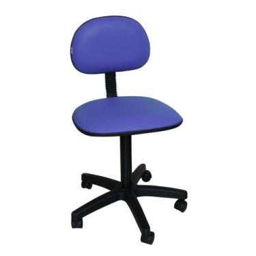 Imagem de Cadeira de Escritório Secretaria Sem Regulagem De Altura Corano Azul -