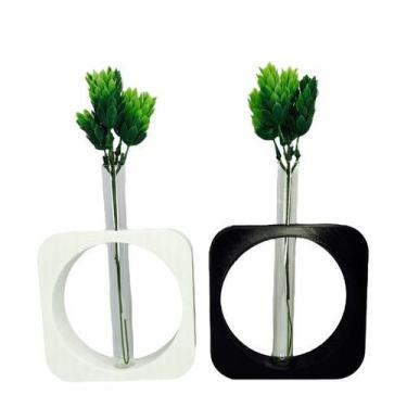 Imagem de Kit 2 Vasos Enfeites Decoração Sala Casa Hidropônico Vidro - Sttark, B