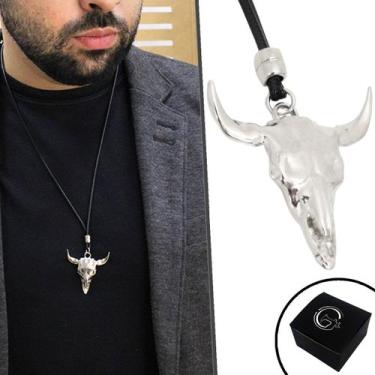 Imagem de Colar de Couro Ajustável Country Cabeça de Boi - GRANADO ACESSÓRIOS