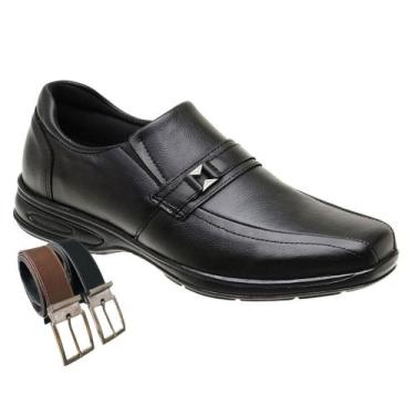 Imagem de Sapato Social Masculino Confort Mocassim Em Couro + Cinto (SL5040) - M