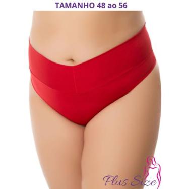Imagem de Calcinha Plus Size Cinta Modeladora Cós Alto Fio Dental Duplo Cintura 