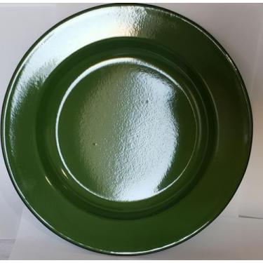 Imagem de 01 Prato Esmaltado Ágata Original 22cm Cor Verde Postagem Rápida - Met