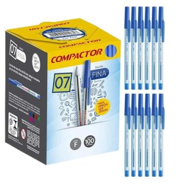 Imagem de Kit com 30 Canetas Azul Esferográficas Compactor Ponta Fina