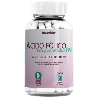 Imagem de Ácido Fólico 1000mcg Vitamina Gestante Vit B9 60 Cápsulas - Natunéctar