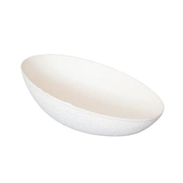 Imagem de PacknWood 8NPCHICEGG12- Prato de cana de açúcar branco em forma de "Ovo", prato descartável e compostável, conjunto de louça rústica, pratos de cozinha, festa, pratos de sobremesa, louça, 8,9 x 5 cm