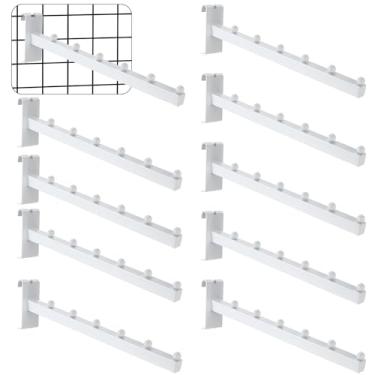 Imagem de Zonon Pacote com 10 ganchos com 6 bolas de 30,5 cm para grade de arame, tubos quadrados, ganchos para parede de grade, loja de roupas, exibição de varejo