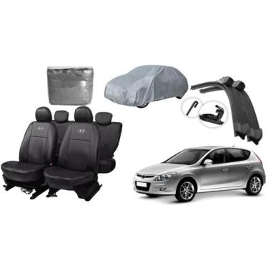 Imagem de Kit Completo: Capa de Couro i30 07-12 + Capa de Cobrir + Limpador de P