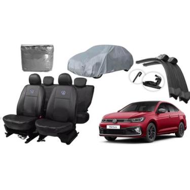 Imagem de Conjunto de Capa de Couro Polo 2019 a 2024 + Tapetes + Capa de Volante