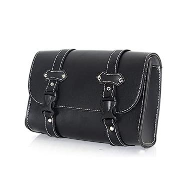 Imagem de Mala de viagem para motocicleta, universal, bolsa de couro PU, bolsa lateral de ferramentas para motocicleta, bolsa traseira, impermeável, bolsa traseira para motocicleta, capa preta para motocicleta