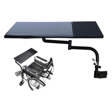 Imagem de Bandeja para cadeira de rodas, bandeja para teclado de computador multifuncional, distância e altura ajustáveis, mesa ergonômica para computador em cadeira de rodas