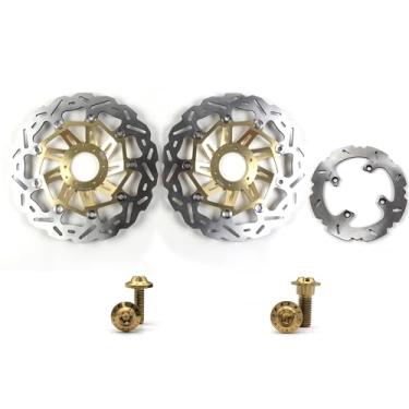 Imagem de Discos de freio dianteiros e traseiros flutuantes com parafusos de montagem para Honda CRF1000L ÁFRICA TWIN ABS 2016-2019, CRF1000 L ÁFRICA TWIN ADV ABS 2018-2019, CRF1100L ÁFRICA TWIN ABS 2020-2021