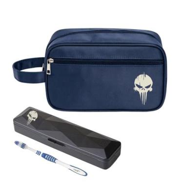 Imagem de Nécessaire Executiva Premium Nylon Caveira Com Porta Escova - Mormino