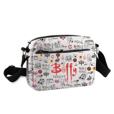 Imagem de Bolsa tiracolo inspirada em mercadorias BTVS Buffy, a Caçadora de Vampiros, bolsa mensageiro, presente de programa de TV dos anos 90, presente da personagem Buffy Vampire, Buffyhengcrosss