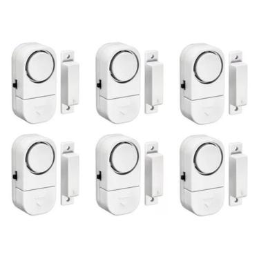 Imagem de Kit 06 Alarme Sonoro Invasão Residencial Porta Janela Portão