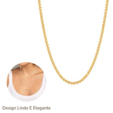 Imagem de Cordão Veneziana Rommanel Tamanho 60cm Banhado A Ouro 18k 5313126