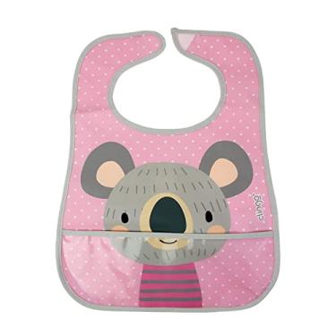 Imagem de Babador Impermeável Com Bolso Coletor Coala, Clingo, Cinza/Rosa, Tamanho único