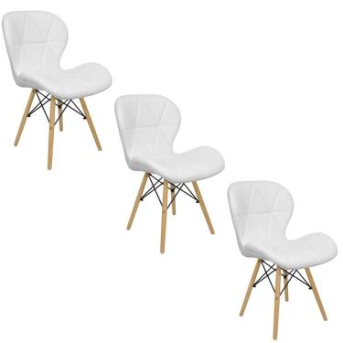 Imagem de Cadeira Estofada Eiffel Slim Wood Pés de Madeira