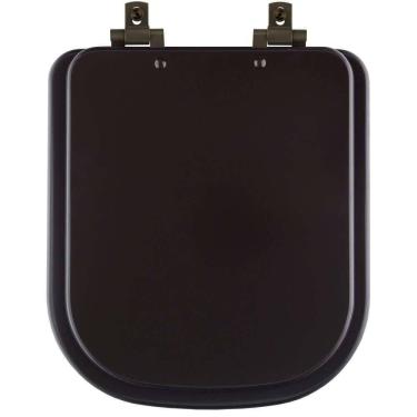 Imagem de Assento Sanitário Mdf Soft Close Piano Marrom Fosco Para Vaso Deca Com Ferragem Marrom