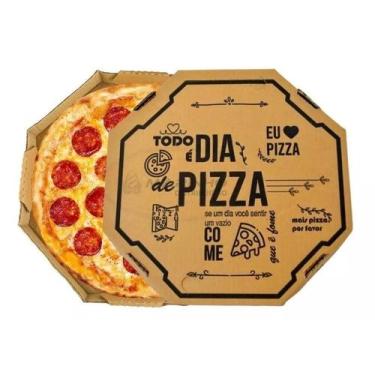 Imagem de Caixa De Pizza Papelão Montável Oitavada 40cm Estampada C/25