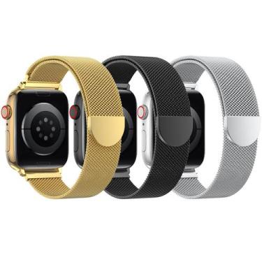 Imagem de Pulseira Apple Watch BELONGME Mesh Loop em aço inoxidável, pacote com 