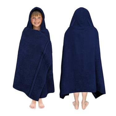 Imagem de ORIGINAL KIDS Toalha de banho com capuz - Toalha de banho ultramacia 100% algodão felpudo grande com capuz e borda - Toalha de praia para crianças grandes - Toalha de praia para chuveiro e piscina