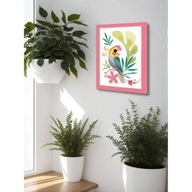 Imagem de Quadro Decorativo Calopsita Abstrata Sala Escritório + Vidro