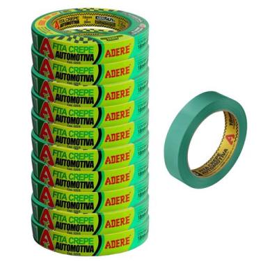 Imagem de Fita Crepe Verde Automotiva 18x50 Adere Original 10 Un