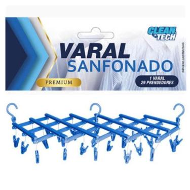 Imagem de Varal de Roupa Intima Meia Sanfonado com 29 Prendedores Sortido - CLEA