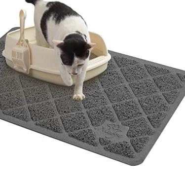 Imagem de Niubya Tapete de areia premium para gatos, 58 cm de comprimento x 35 cm de largura, design antiderrapante e impermeável, macio nas patas, fácil de limpar
